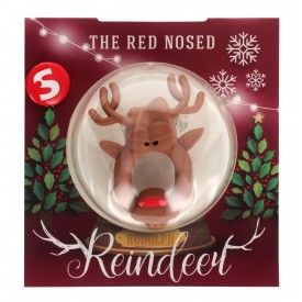 Коричневое эрекционное виброкольцо The Red Nosed с рожками