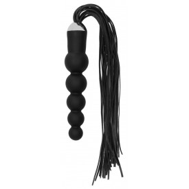 Черная плеть с рукоятью-елочкой Whip with Curved Silicone Dildo - 49,5 см.