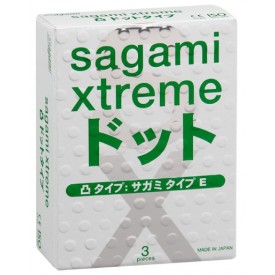 Презервативы Sagami Xtreme Type-E с точками - 3 шт.